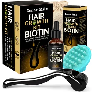 Suero de biotina de argán de etiqueta privada, herramienta para fortalecer las raíces del cabello, solución anticaída de cabello, kit de crecimiento del cabello