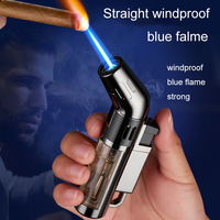 DEBANG Multifonctionnel Jet Briquet Grande Puissance Flamme Rechargeable Coupe-Vent Torche pour Cigarette Cuisine BBQ et Bougie Éclairage