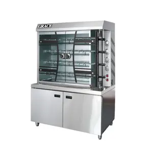 Grace Commerciële Elektrische Gas Arabische Kippenbrander Vlees Roterende Grill Rack Machine Voor Restaurant