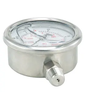 All Stainless Steel Bottom Connection Hydraulic Pressure Gauge Oil Pressure Gauges