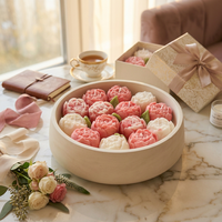 Bougie parfumée de luxe à combustion longue durée en forme de fleur, faite à la main, en cire de soja, dans un grand bol, pour la décoration de la maison, cadeau