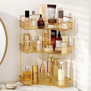 90 Degree 2 Tier Clear Acrylic <b>Corner</b> Bathroom Counter Cosmetics Perfume Makeup Organizer Holder Skincare <b>Storage</b> Tray - Product Image 6