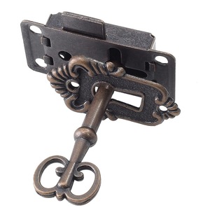 Juego de Cerraduras para Muebles, Llave de 60 mm, Cuerpo de Cerradura de 53 mm, Placa de 45 mm, Estilo Antiguo, para Cajones y Armarios - Product Image 2
