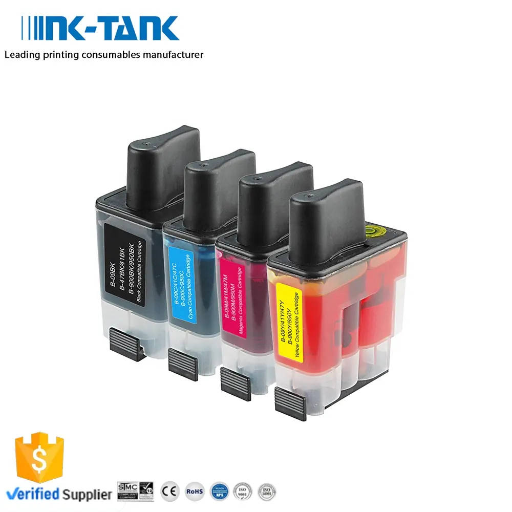 خرطوشة حبر متوافقة مع INK-TANK LC09 LC41 LC47 LC900 LC950 LC 09 41 47 900 950 ألوان فاخرة لطابعة Brother DCP-J983N