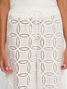 Pantaloni a fiori con gancio cavo in rete da donna coprivano costumi da bagno sexy pantaloni da spiaggia pantaloni Casual in lino - Product Image 4