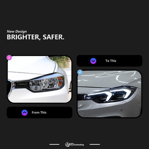 ชุดไฟหน้า LED ด้านหน้าชุด F30 12-19พิเศษสำหรับ BMW 3ชุดประกอบไฟหน้าด้วยตะขอคู่ในเวลากลางวันพวงมาลัยการไหลของแสง - Product Image 5