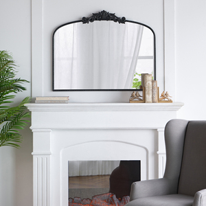 Classic Design Large <b>Arch</b> Mirror 40x31 Inch Baroque Inspired <b>Frame</b> For Living Room Bathroom Entryway Console - Product Image 4