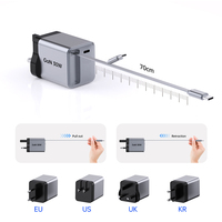 Chargeur rapide Tommox UK Plug 30w PD Type-C, emballage OEM LOGO, adaptateur secteur pour téléphone portable, chargeur mural rapide 30w Gan
