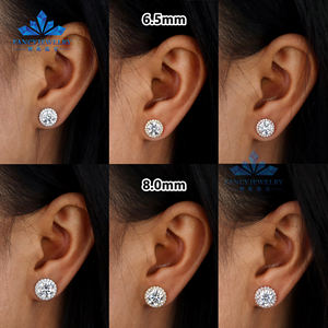 Collection de luxe, <span class=keywords><strong>boucles</strong></span> <span class=keywords><strong>d</strong></span>'<span class=keywords><strong>oreilles</strong></span> en moissanite VVS, <span class=keywords><strong>argent</strong></span> sterling <span class=keywords><strong>925</strong></span>, bijoux unisexes, grappe de fleurs, halo de diamants, avec GRA - Product Image 4