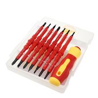 Jeu de tournevis pour électriciens industriels OEM, 15 pièces, manche en plastique, entièrement isolé, haute tension, multi-têtes de vis, pointe magnétique