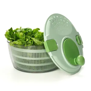 Hot Manual Salad Spinner With Rotating Draining Basket 2 Pieces Plastic Pasta Strainer For Drying Salad Veggies And Fruits