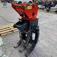 360 Degree Rotation Hydraulic Log Timber Forestry Wood Cutter Rotating Grapple Suit for 6-9ton 5 Ton Excavator Saw Tree Shear