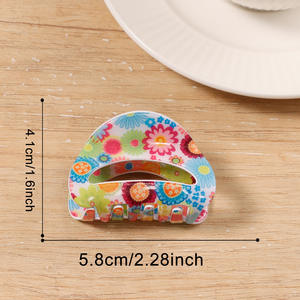 Pinza de Pelo con Estampado Floral para Primavera/Verano, Pinza de Pelo Grande de Acrílico Plástico Colorido, Accesorio para el Cabello - Product Image 6