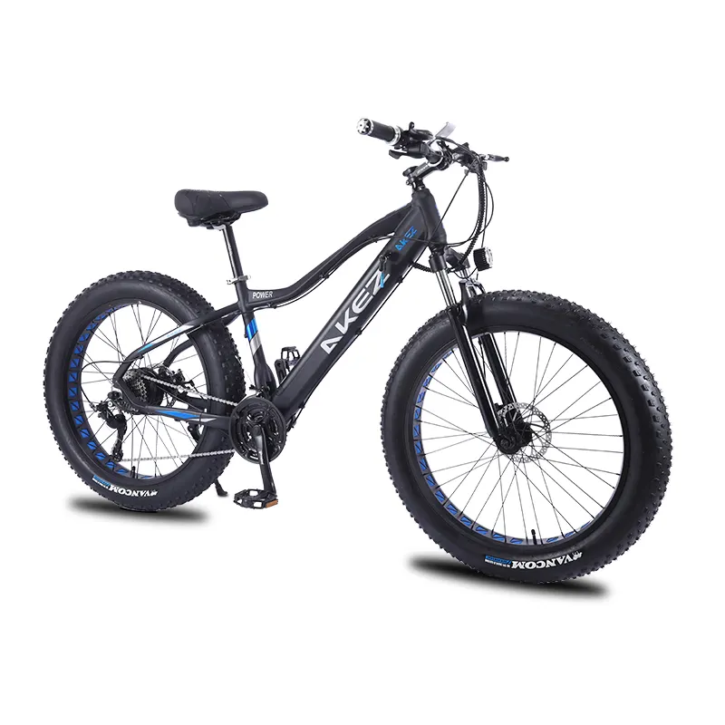 AKEZ 26*4.0 inç iri tekerli elektrikli bisiklet alüminyum dağ bisikleti 48V10.4A 750W güçlü bisiklet 27 hız kar kros bisiklet
