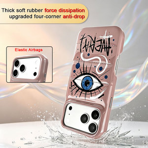 Coque de protection légère en cuir PU éponge avec motif œil Street Art, haute absorption des chocs pour iPhone 17 Pro Max - Product Image 2