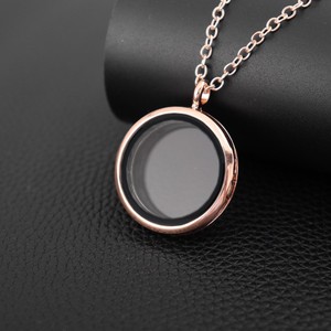 Neuankömmling Runde Glas Foto rahmen Halskette Zierliche Edelstahl kette zu öffnen Diy Anhänger Halskette Geschenke für Frauen Schmuck - Product Image 3