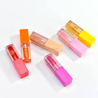 Tube de brillant à lèvres liquide transparent personnalisé avec grande brosse applicatrice 5ml Ingrédients chimiques