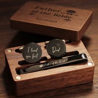 Gemelos con nombre personalizado en caja de madera, regalos de padrino de boda y regalo de despedida de soltero para papá para boda o compromiso