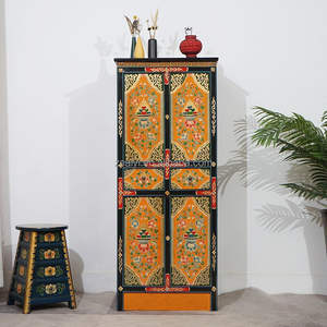 עץ מלא משובח ארון עץ מלא ארון עץ ארון תצוגה גבוהה עם דלת זכוכית ארון מגירה - Product Image 5