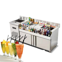 Comptoir d'exposition de café-Bar de commande OEM, en acier inoxydable, café-boutique, Station de Cocktail pour Restaurant