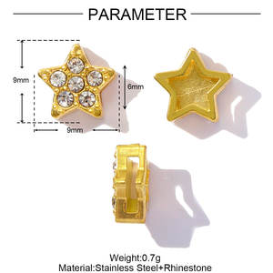 ステンレス鋼ハートスタービーズペンダントイルカクロスラインストーン馬のひづめDIYチャームネックレス女性用ジュエリー - Product Image 5