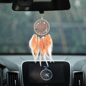 Mini attrape-rêves en cristal naturel, pendentif suspendu, attrape-rêves coloré, décoration d'intérieur, plume, vente en gros - Product Image 4