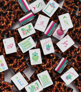 커스텀 모델 179 4단 모던 아메리칸 마작 160개 아크릴 타일 레오파드 & 거북이 무늬 디자인 휴대용 고급 마작 세트 - Product Image 1