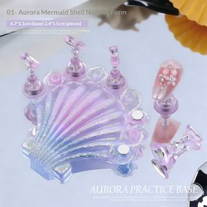 Soportes para <span class=keywords><strong>Uñas</strong></span> Postizas de la Serie Shell al por Mayor, Soportes de Práctica Esmerilados con Láser Aurora, Soportes para <span class=keywords><strong>Uñas</strong></span> Postizas de Tira Larga - Product Image 1