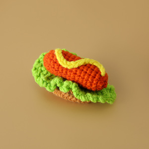 Pure Handcrafted Wool Keychain, Mini Simulation <strong>Food</strong> Set with a Childlike Style, Pendant, Small Hamburger, Chicken Leg, French - Product Image 5