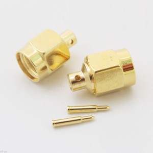 SMA-JB2 ขั้วต่อโคแอกเซียล RF ปลั๊กตัวผู้แบบตรงพร้อมพินภายในสำหรับสายเคเบิลกึ่งแข็ง/กึ่งยืดหยุ่น RG405/086 H149 - Product Image 1
