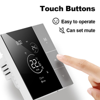 Thermostat de chauffage au sol électrique avec minuterie hebdomadaire, touches tactiles silencieuses, luminosité de l'écran réglable, contrôleur de température ambiante
