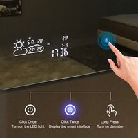 Miroir intelligent à LED 120x60cm, étanche, avec écran tactile, météo
