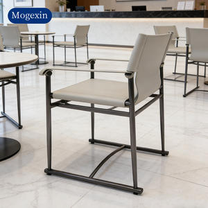 Modern Luxury Leather Dining <b>Chairs</b> for Living Room Hotel Apartment Coffee Shop Restaurant White with Metal Legs - Product Image 3