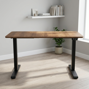 Modern Adjustable Commercial <b>Computer</b> <b>Desk</b> Wooden Top <b>Black</b> Metal Legs Lumetal KTS-230512-16D 1 Year Warranty - Product Image 3