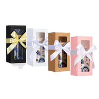 Boîte d'emballage personnalisée exquise pour tasse en verre de 12 oz avec fenêtre, papier couché mat, ruban, idéale comme cadeau pour les amis