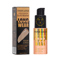 Fond de teint liquide mat doux, couvre les pores et unifie le teint, contrôle du sébum, maquillage naturel imperméable, OEM/ODM, logo personnalisé