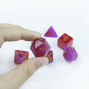 Ensemble de 7 dés polyédriques à dégradé scintillant, fabrication artisanale haut de gamme personnalisée pour <span class=keywords><strong>les</strong></span> jeux de divertissement, directement de l'usine - Product Image 2