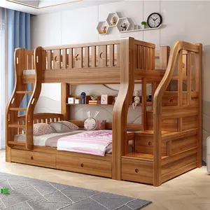 Litera de diseño moderno para niños, cama cómoda con plataforma de lujo americana, productos más populares