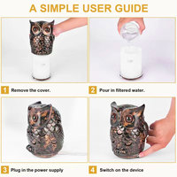 Diffuseur d'huiles essentielles personnalisé en forme de hibou, 7 couleurs de lumières LED, 2 modes de brume, humidificateur silencieux à brume froide de 200 ml avec arrêt automatique en cas de manque d'eau