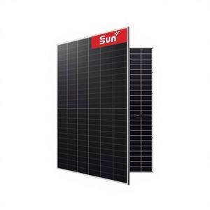 Panneau solaire SUNPLUS à haute efficacité 23,4% 580W HJT de type N, entièrement noir, bifacial, double verre, alliage d'aluminium anodisé pour batterie - Product Image 1
