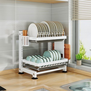 Altura ajustável Multifuncional Pia Prato Rack Com Utensílio Placa De Corte Knife Holder <span class=keywords><strong>Home</strong></span> Acessórios Titulares De Armazenamento - Product Image 5