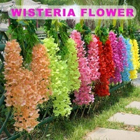 Tanaman Rambat Wisteria Sutra Buatan 110cm Ratta Garland Gantung Sutra Semak Gantung Panjang Bunga Buatan