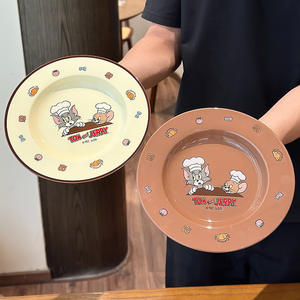 Juego de platos y tazones de cerámica de Tom y Jerry, diseño de dibujos animados redondos de 4.5 pulgadas, vajilla de regalo para adultos - Product Image 3