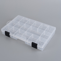 Boîte de rangement en plastique transparent avec séparateurs et bacs amovibles pour les étuis à outils de pêche, utilisation en lac et en rivière