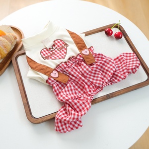 Sevgililer Günü Ekose Kalp Desenli Çift Kıyafetleri Sevimli Eşleşen Köpek Kedi Giysileri Tatil Partisi Kostümü - Product Image 4