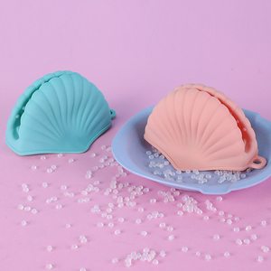 Mignon Coquille Sirène Cuisine Outil Résistant À La Chaleur BBQ Grill Silicone <span class=keywords><strong>Four</strong></span> Mitt <span class=keywords><strong>Cuisson</strong></span> Silicone Gants Pot Titulaire - Product Image 2