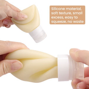 ชุดขวดซิลิโคนแบบนิ่มสำหรับเดินทาง 3 ชิ้น ขนาดใหญ่ 100 มล. ทนทาน ใช้งานสะดวก ปลอดสาร BPA 100% ได้รับการรับรองจากสายการบิน เหมาะสำหรับบรรจุของเหลวสำหรับเดินทางกลางแจ้ง - Product Image 3