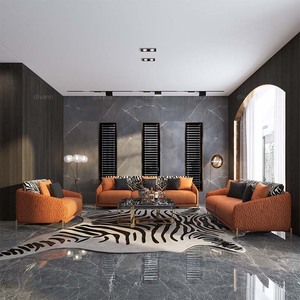 Juego de Muebles de Sala de Estar de Cuero de Diseño Premium, Muebles de Lujo Genuinos, Artesanía Italiana, Sofás Modernos para el Hogar RC-SF-03-CLIFTON S - Product Image 1