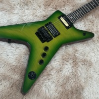 Dimebag Green Wash.bu.n Solid Wood Electric Guitar with Tremolo Maple Neck Fast Shipping
