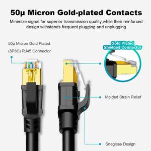 สายแลน <span class=keywords><strong>Elecom</strong></span> Pure Copper CAT8 ยาว 5 เมตร 40Gbps ป้องกันการพันกัน สายถักหุ้มฉนวนไนลอน สีดำ รุ่น CAT-1005 สำหรับคอมพิวเตอร์ - Product Image 3